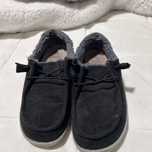Hey Dude Kids Black Moccasin Slip-On Shoes